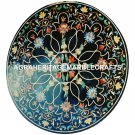 Marble Dining Round Table Top Stunning Inlay Multi Gemstone Hallway Decor H3082