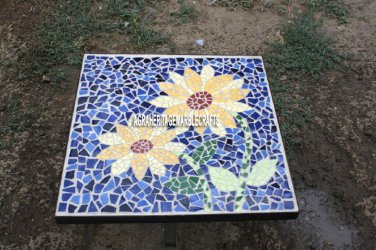 White Marble Side Dining Table Top Lapis Lazuli Mosaic Inlay Floral Decor H3960