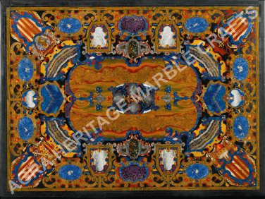 6'x4' Marble Outdoor Garden Table Top Marquetry Inlay Hallway Patio Decor H4676B