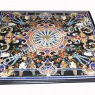54"x54'' Inlaid Big Table Top Sqaure Shape Exclusive Semi Precious Pietra Dura