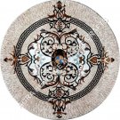 54" Elegant Dining Table With Marble Top Italian Mosaic Inlay Home Decor H4991C