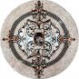 54" Elegant Dining Table With Marble Top Italian Mosaic Inlay Home Decor H4991C