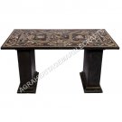 6'x3' Marble Restaurant Table Top With Stand Pietra Dura Inlay Patio Decor E590A 6'x3' Marble Restaurant Table Top With Stand Pietra Dura Inlay Patio Decor E590A