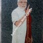 72"x36" Marble Mosaic Table Top Indian Prime Minister Narendra Modi Tapestry Art