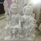 18" White Marble Gauri Shankar Ganesha Murti Shiv Parivar Handmade Statue E1434 18" White Marble Gauri Shankar Ganesha Murti Shiv Parivar Handmade Statue E1434