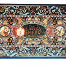 6'x3' Antique Black Marble DIning Top Center Table Pietra Dura Inlaid Decor E381 6'x3' Antique Black Marble DIning Top Center Table Pietra Dura Inlaid Decor E381