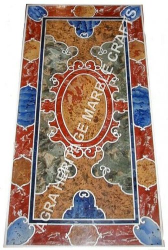 6'x3' Marvelous Marble Living Room Table Top Inlay Scagliola Inlay Decor H602C