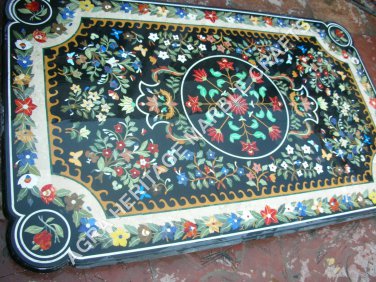 6'x3' Marvelous Marble Dining Outdoor Table Top Inlay Marquetry Design Art E842B