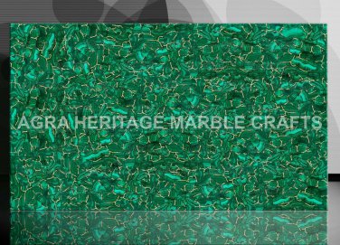6'x3' Marvelous Marble Green Dining Room Table Top Malachite Inlay Decor H4704C