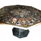60" Marble Dining Table Top With 29" Stand Pietra Dura Inlay Hallway Decor E1486
