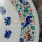 48"x30"  White Marble Coffee Table Top Peacock Design