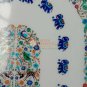48"x30"  White Marble Coffee Table Top Peacock Design