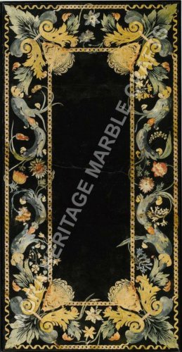 6'x3' Marble Dining Outdoor Table Top Marquetry Inlaid Restaurant Decor H4680A