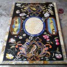 5'x3' Black Marble Dining Center Table Top Marquetry Inlay Furniture Decor H3420