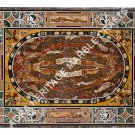 Marble Breakfast Corner Table Top Pietra Dura Inlay Furniture Hallway Decor E642