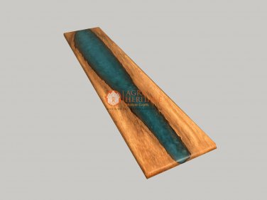 Beautiful Epoxy Resin Table Top, Blue Epoxy Table Top, Wooden Table Top Decor