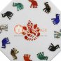 12" Marble White Decorative Wall Tile Multi Stone Elephant Design Columbus Gifts
