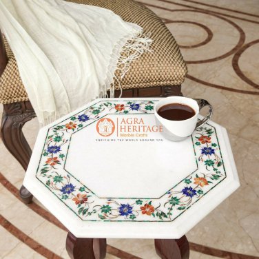 Marble Custom Coffee Table Top Lapis semi Precious Pietradura Art Bedroom Decor