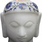 4" Marble Idol Buddha Head Lapis Floral Religious Handcurved Gifts Decor For Him