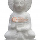 6" Marble White Idol Meditation Buddha Statue Collectible Housewarming Gift Deco