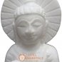 6" Marble White Idol Meditation Buddha Statue Collectible Housewarming Gift Deco