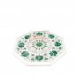 Marble Table Top Home Depot 13"x13" Malachite Inlaid Floral Fine Art Gift Her