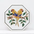 Marble Top Kitchen Table 18"x18" Pair of Parrot Semi Precious Art Home Depot