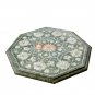 12"x12" Marble Green Handmade Custom Top Table Mop Inlaid Floral Art Home Decor