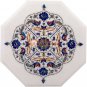 12"x12" Marble Inlay Coffee Table Lapis Peacock Floral Gemstone Art Garden Decor