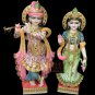 48" Hand Painted Marble Radha Krishna Divine Statue Gift Temple Home Decor E1500