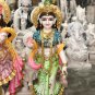 48" Hand Painted Marble Radha Krishna Divine Statue Gift Temple Home Decor E1500