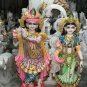 48" Hand Painted Marble Radha Krishna Divine Statue Gift Temple Home Decor E1500