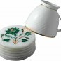 Marble Round Coffee Coaster Set Malachite Inlay Floral Arts Gifts Decor E1943