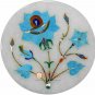 Multi Inlay Floral White Marble Round Coasters Home & Kitchen Decor Gift E1977