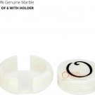 Round Marble Set of Six Marble Coasters With Handle Occasional Gift E1999