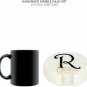 Round Marble Set of Six Marble Coasters With Handle Occasional Gift E1999