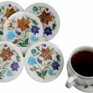 Handicraft Design Marble Coaster Set of 6 Pieces Coastera Inlay Floral Art E1978 Handicraft Design Marble Coaster Set of 6 Pieces Coastera Inlay Floral Art E1978