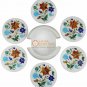 Handicraft Design Marble Coaster Set of 6 Pieces Coastera Inlay Floral Art E1978
