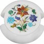 Handicraft Design Marble Coaster Set of 6 Pieces Coastera Inlay Floral Art E1978