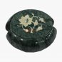 Green Marble Round Coaster Set Floral Inlay Arts Thanksgiving Gift Decor E1958