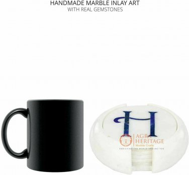 Inlay Marble Coaster Set Lapis Inlay Arts Home Kitchen Decor Gift E2001