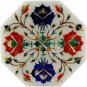 White Marble Jewelry Inlay Box Multi Floral Marquetry Inlay Gift Decor E2014