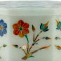 White Marble Jewelry Inlay Box Multi Floral Marquetry Inlay Gift Decor E2014