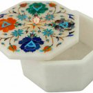 Shop White Marble Jewelry Box Multi Inlay Floral Art X Mas Gift for Her E2010