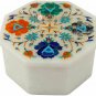 Shop White Marble Jewelry Box Multi Inlay Floral Art X Mas Gift for Her E2010