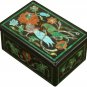 3"x2" Black Jewelry Vintage Box Carnelian Marquetry Semi Precious Veterans Gifts