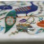 4"x3"x2" Marble Jewelry Lidded Box Semi Precious Pietradura Floral Columbus Gift