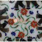 8"x8" Marble White Handmade Serving Plate Multi Stone Elephant Christmas Gift