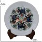8"x8" Marble White Handmade Serving Plate Multi Stone Elephant Christmas Gift
