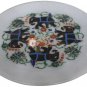 8"x8" Marble White Handmade Serving Plate Multi Stone Elephant Christmas Gift